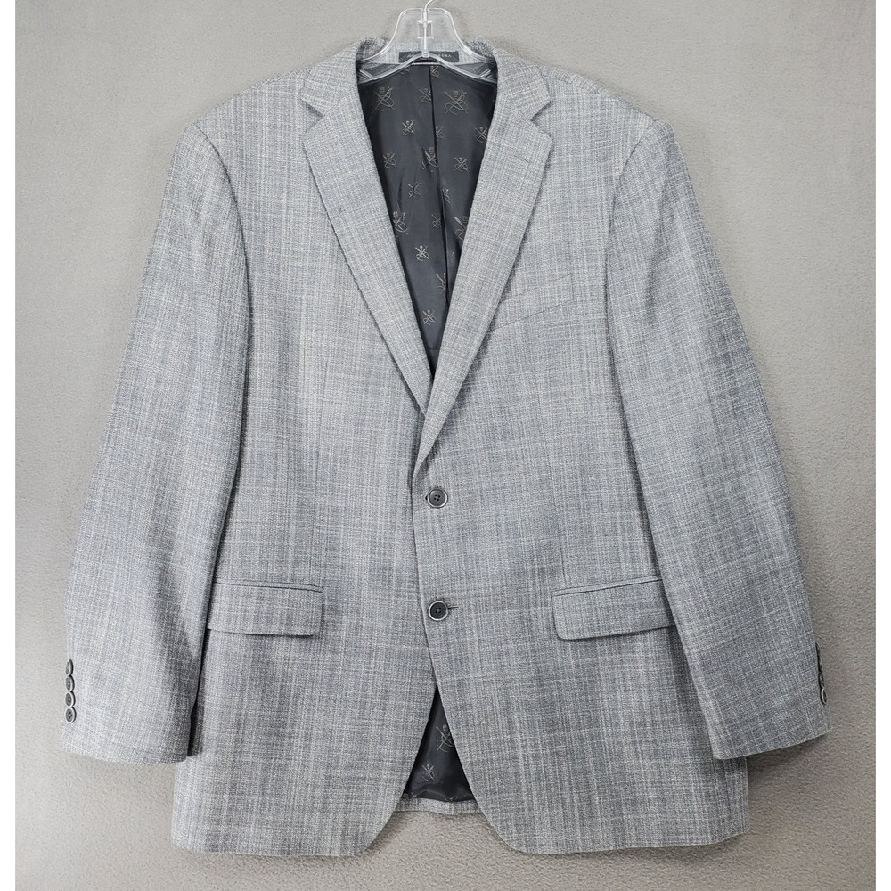 John Varvatos Bleecker Basketweave Sport Coat 44R Blazer Jacket Signature Skull
